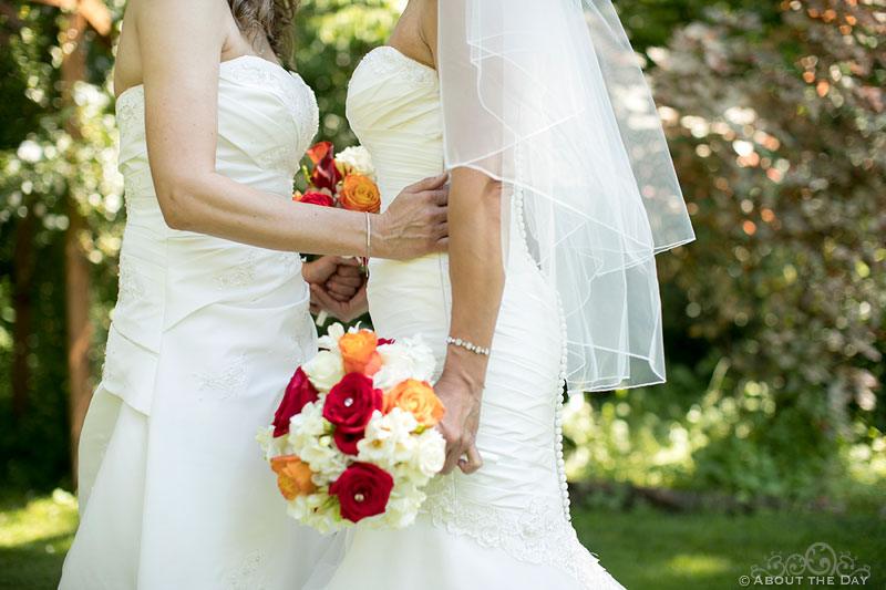 Two Brides during gay wedding