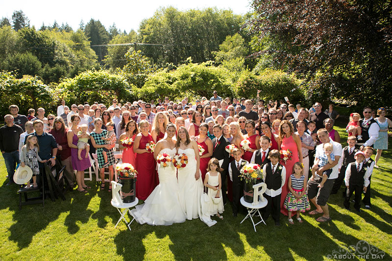 Entire Wedding group Albees Garden in Olympia
