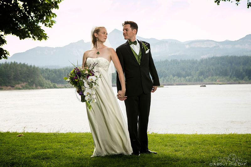 Bride and Groom on Thunder Island, Oregon