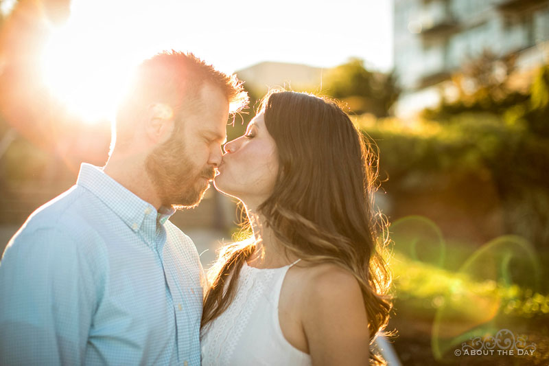 Ami kisses Eric on the nose during sunset