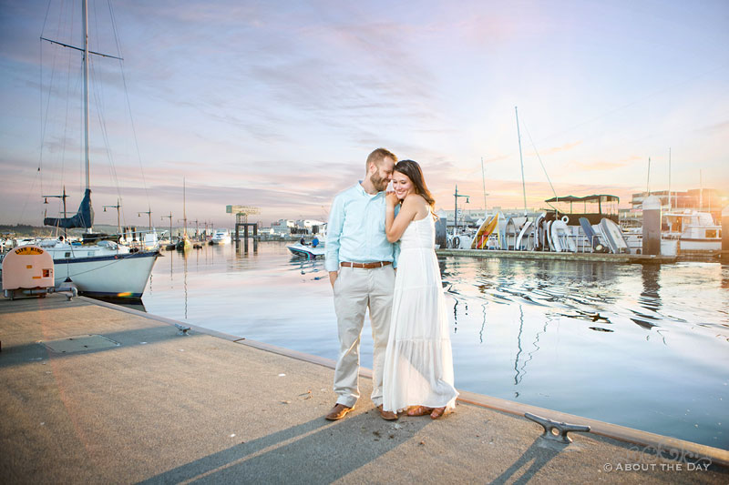 Eric & Ami look amazing during sundown at the Bremerton Marina