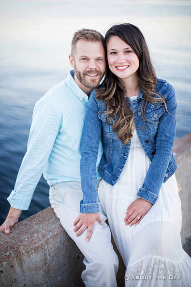 Eric & Ami at Bremerton Marina with a water background