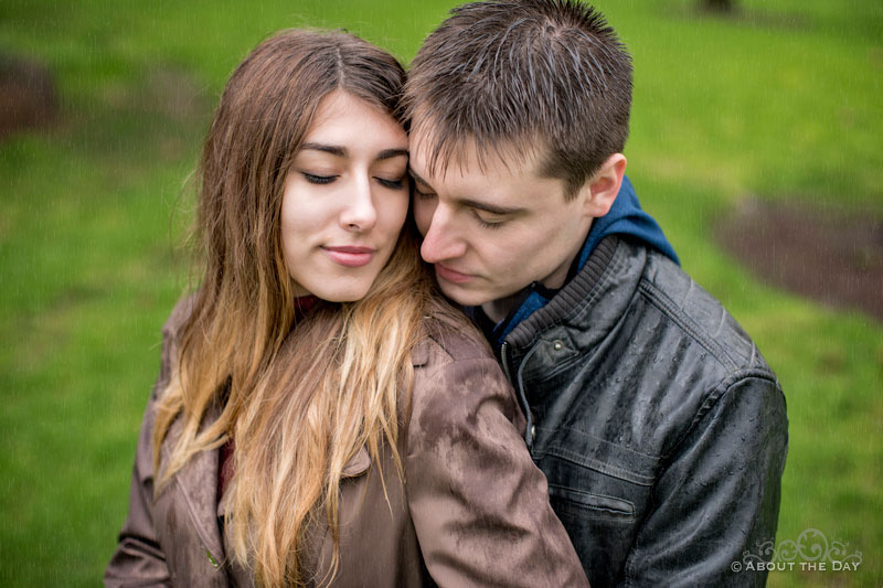 Will & Madelyn cuddle in the rain