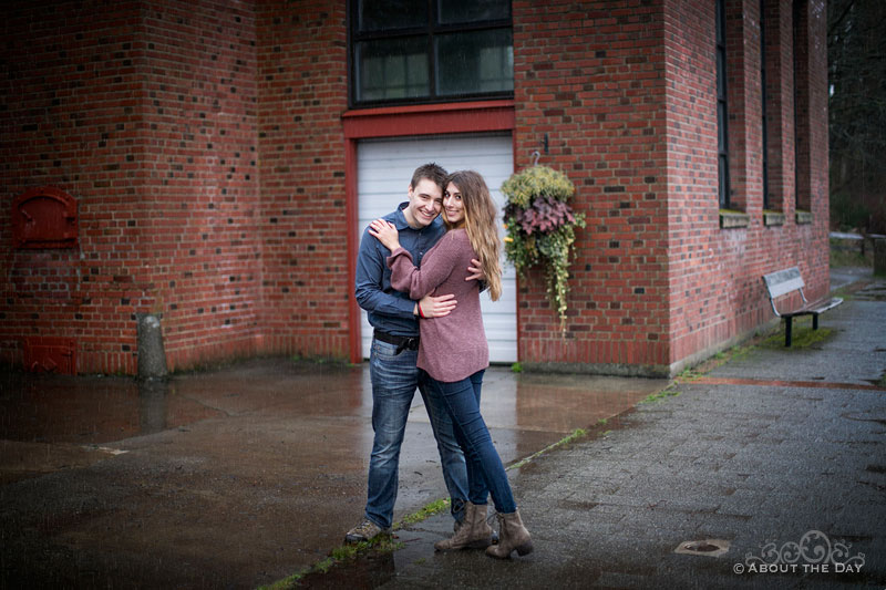 Will & Madelyn near the brick powerhouse