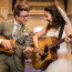 Aurel & Beti play guitars during their wedding ceremony