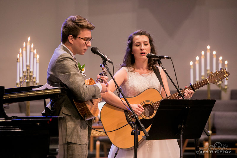 Aurel & Beti sing during their wedding at University Presbyterian Church