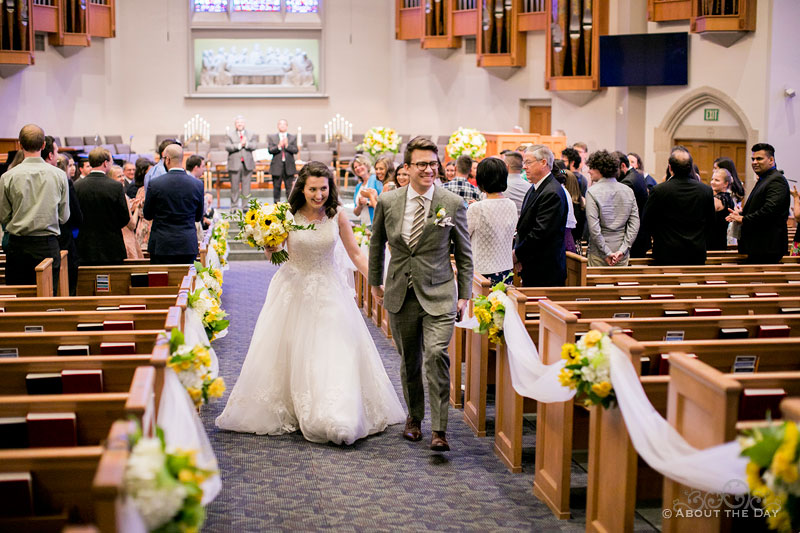 Aurel & Beti exit their wedding ceremony at University Presbyterian Church
