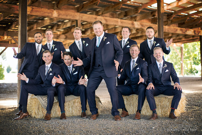 Austin poses with all his groomsmen