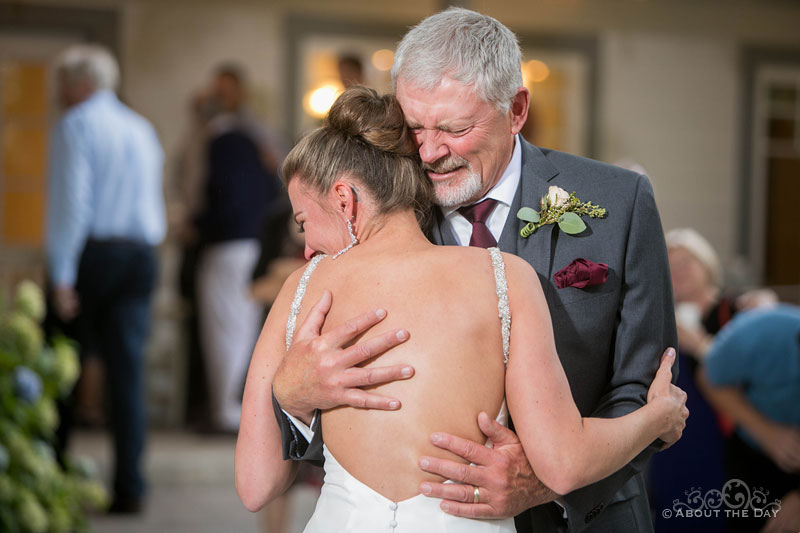 A touching moment between Hannah and her father during their dance