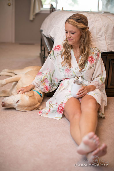 Courtney and her dog Sonny take a break