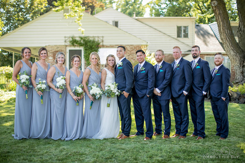 Douglas and Courtney with their entire wedding party