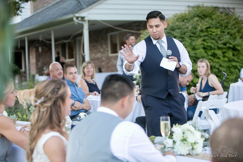 The Best man gives a great toast