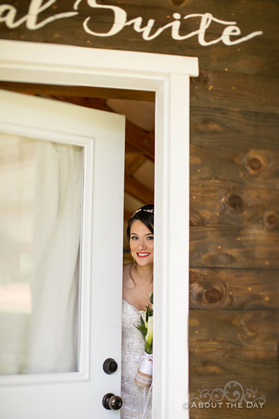 The Bride sneeks a peek at The Orchard at Sunshine Hill