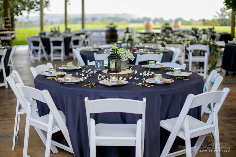 The Wedding table settings at The Orchard at Sunshine Hill