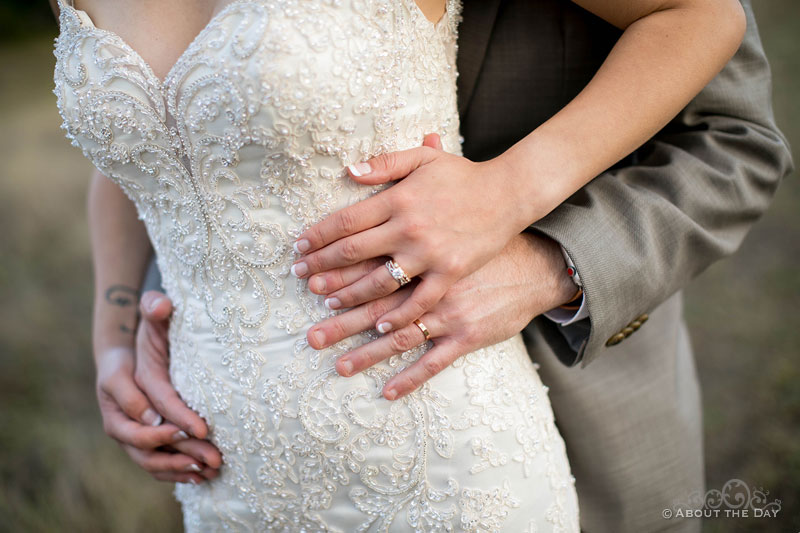 The Bride's dress and both their rings