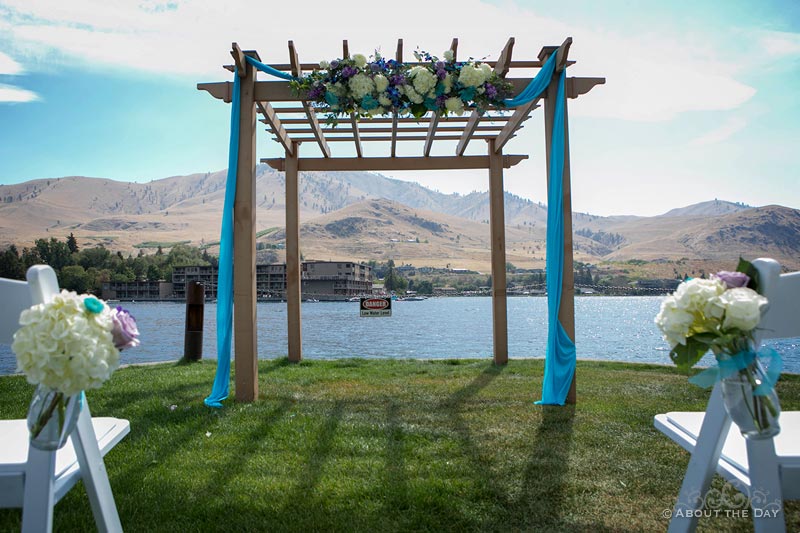Wedding Ceremony decor at Campbell's Resort at Lake Chelan