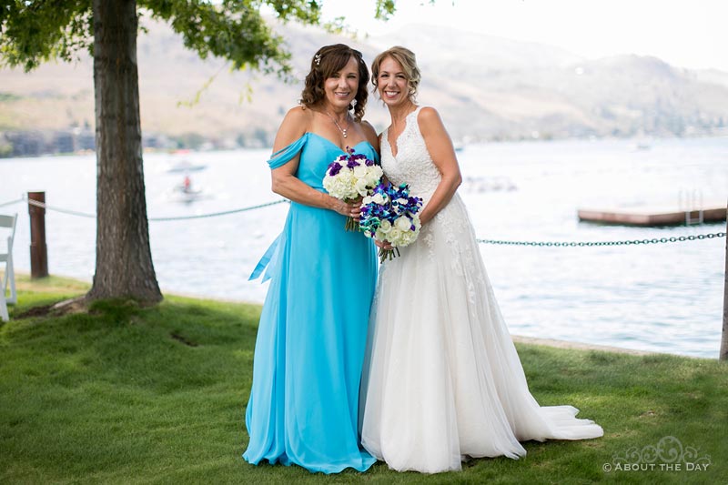 The Bride and the Maid of Honor at Campbell's Resort at Lake Chelan