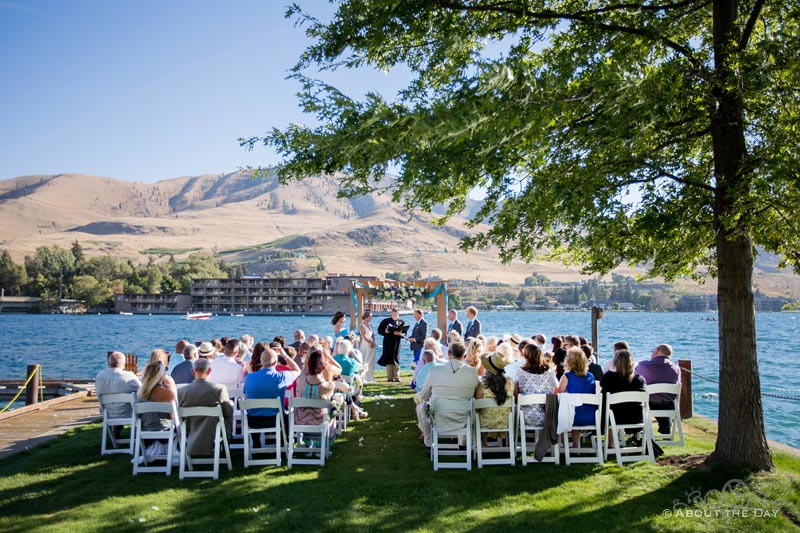 View of wedding at Campbell's Resort at Lake Chelan