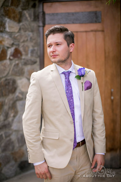 Nikita poses in his wedding tux