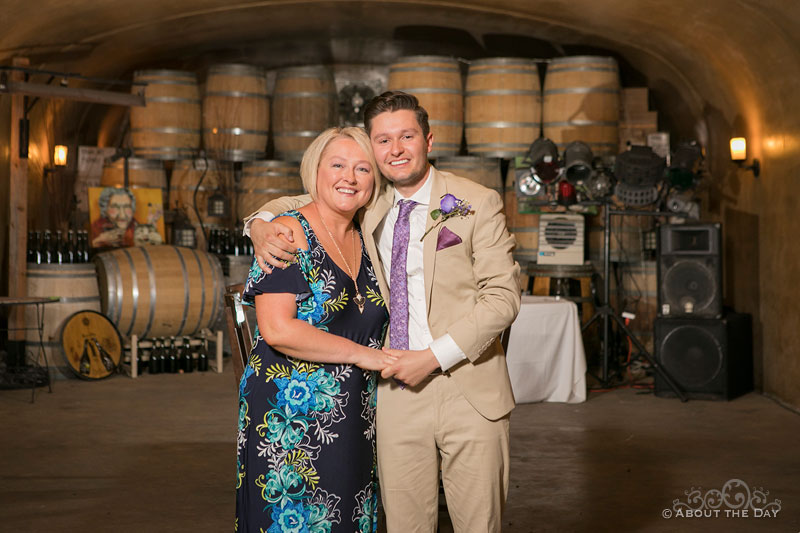 Nikita and his mother in the cave at Karma Vineyards