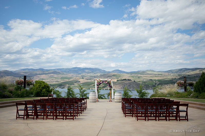 The gorgeous wedding ceremony site at Karma Vineyards