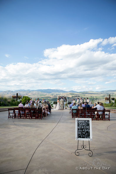 Nikita and Alexis wedding ceremony overview at Karma Vineyards