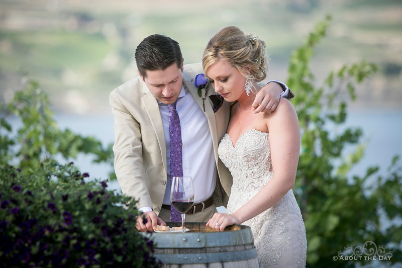 Nikita and Alexis take a moment during their ceremony at Karma Vineyards