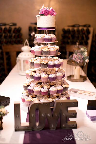 Wedding cupcakes in the cave at Karma Vineyards