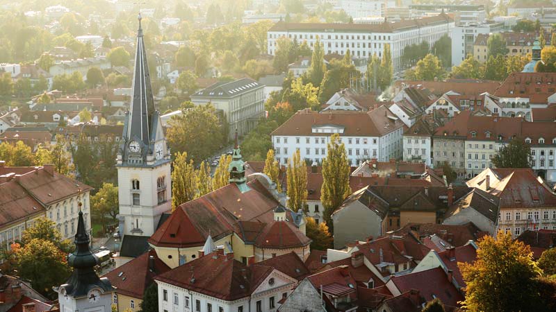 Ljubljana's Rooftop view from the Castle