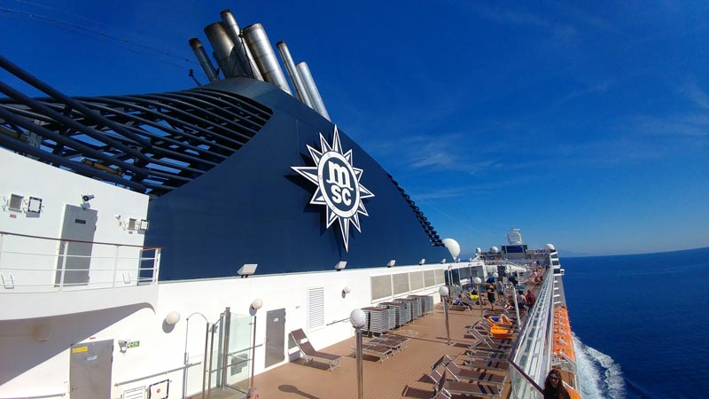 A view of the MSC Musica's top deck