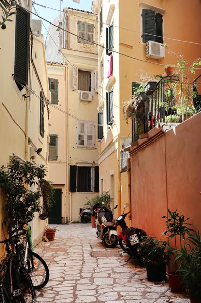 A small residential street in Corfu