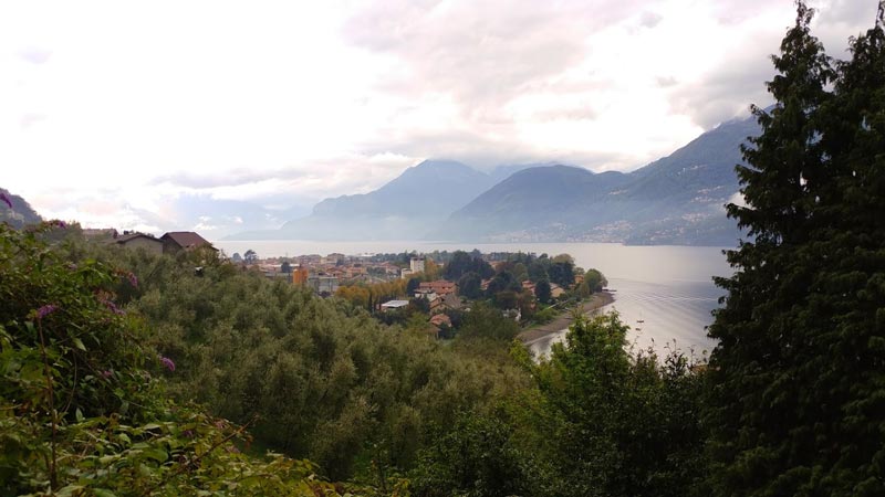 Looking out over a rainy Lake Como