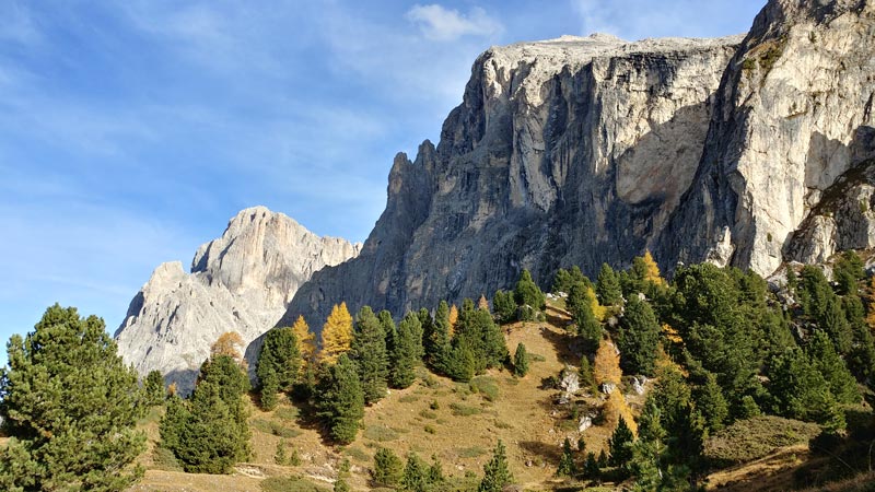 Stunning views when we were almost to the base of Plattkofel