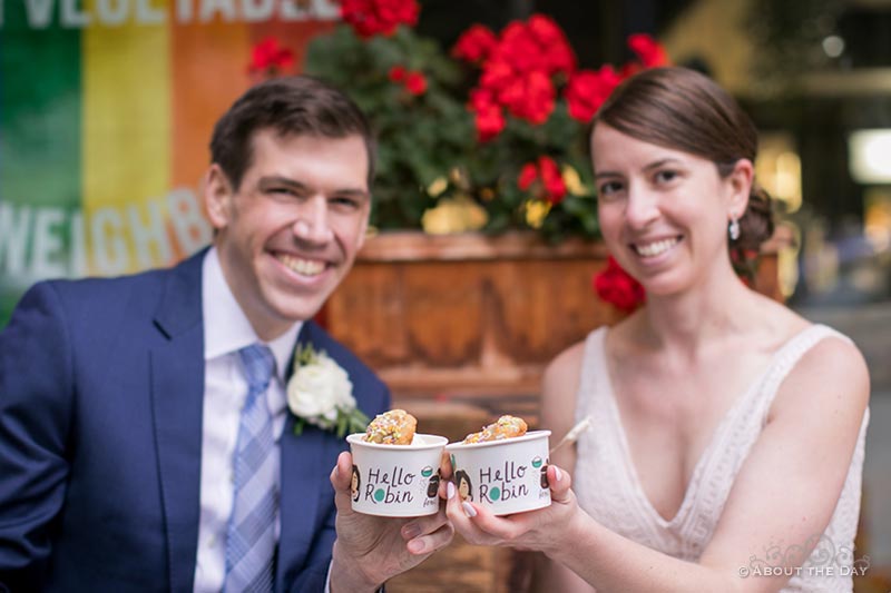 David & Vanessa enjoy their ice-cream at Hello Robin