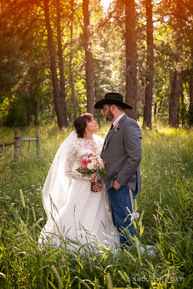 James & Courtney in wild flowers at The Barn At Blue Meadows
