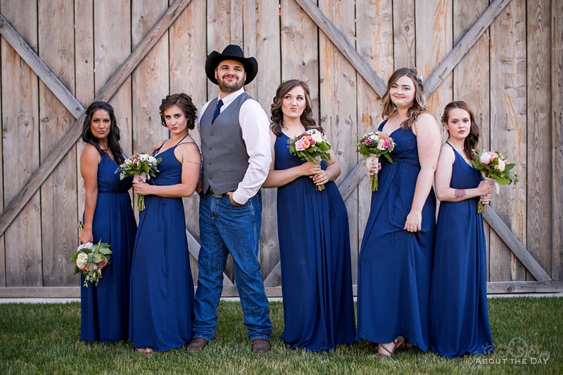 James looks badass with the bridesmaids
