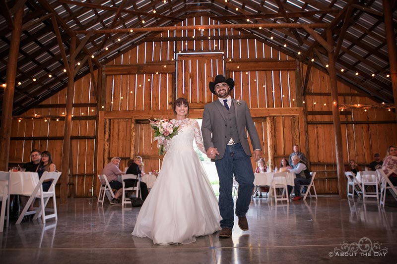James & Courtney enter The Barn At Blue Meadows