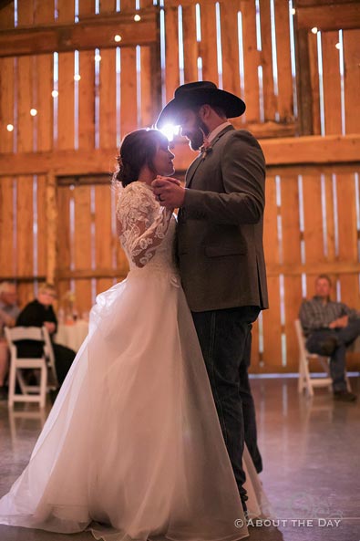 Bride & Groom have their first dance at The Barn At Blue Meadows